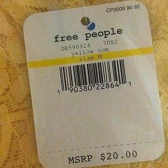 Free People Galloon Lace Racerback Yellow Corn - Picture 3 of 3